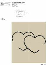 Load image into Gallery viewer, Hearts monogram frame embroidery designs-Kraftygraphy
