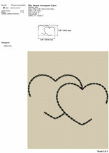 Load image into Gallery viewer, Hearts monogram frame embroidery designs-Kraftygraphy
