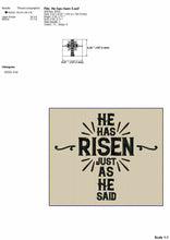Load image into Gallery viewer, Easter Machine Embroidery Designs, He Has Risen Embroidery Files, Bible Verses Embroidery Patterns, Church Pes Files-Kraftygraphy
