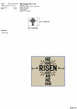 Load image into Gallery viewer, Easter Machine Embroidery Designs, He Has Risen Embroidery Files, Bible Verses Embroidery Patterns, Church Pes Files-Kraftygraphy
