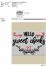 Load image into Gallery viewer, Hello Sweet Cheeks Machine Embroidery Designs, Funny Toilet Embroidery Patterns, Hilarious Half Bath Embroidery Sayings,-Kraftygraphy

