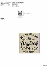 Load image into Gallery viewer, Easter Religious Machine Embroidery Designs, Hes up Hes Out Embroidery Sayings, Forgiven Embroidery Patterns,-Kraftygraphy
