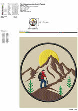 Load image into Gallery viewer, Hiking mountain scene machine embroidery design-Kraftygraphy
