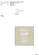 Load image into Gallery viewer, Hipster skull machine embroidery designs-Kraftygraphy
