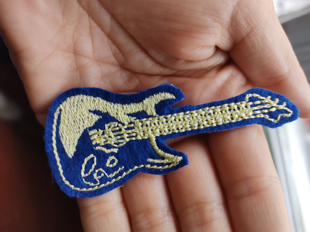 Rock guitar embroidery design for machine-Kraftygraphy