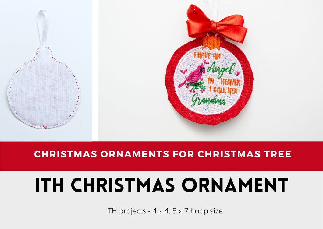 ITH Christmas ornaments with cardinal bird embroidery designs for grandma loss-Kraftygraphy