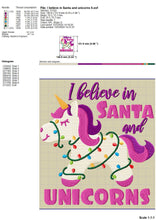 Load image into Gallery viewer, Christmas Unicorn Embroidery Designs, Unicorn Christmas Embroidery Patterns, Believe in Unicorns Embroidery Files, Christmas Embroidery Sayings, Girls Pes Files, Christmas Pajamas Embroidery, Christmas Sweater Embroidery, Christmas Hat Embroidery-Kraftygraphy
