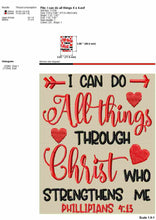 Load image into Gallery viewer, Religious Machine Embroidery Designs, I Can Do All Things Through Christ Embroidery Patterns-Kraftygraphy

