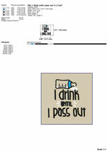 Load image into Gallery viewer, Funny Baby Bib Machine Embroidery Design - I Drink Until I Pass Out-Kraftygraphy
