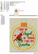 Load image into Gallery viewer, ITH Christmas ornaments with cardinal bird embroidery designs for grandma loss-Kraftygraphy
