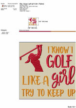 Load image into Gallery viewer, Golf machine embroidery designs for girls and women golf embroidery projects-Kraftygraphy
