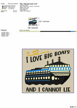 Load image into Gallery viewer, Funny Cruise Machine Embroidery Designs, Big Boat Embroidery Sayings-Kraftygraphy
