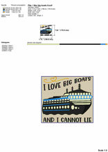 Load image into Gallery viewer, Funny Cruise Machine Embroidery Designs, Big Boat Embroidery Sayings-Kraftygraphy
