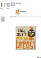 Load image into Gallery viewer, Funny Baby Thanksgiving Machine Embroidery Designs - I’ll Just Have the Breast-Kraftygraphy
