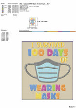 Load image into Gallery viewer, 2021 100 Days of School Machine Embroidery Designs, Mask Embroidery Patterns, Pandemy Embroidery Sayings, Cute Students Shirt Embroidery Pes Files, Teacher Embroidery Files-Kraftygraphy
