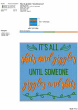 Load image into Gallery viewer, Shits and Giggles Machine Embroidery Designs, Funny Bathroom Embroidery Sayings, Hilarious Toilet Embroidery Patterns, Half Bath Embroidery Files-Kraftygraphy
