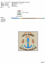 Load image into Gallery viewer, Funny Cruise Machine Embroidery Design, Coffee Drinker Embroidery Patterns-Kraftygraphy
