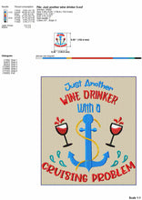Load image into Gallery viewer, Funny Cruise Machine Embroidery Designs, Wine Drinker Embroidery patterns-Kraftygraphy
