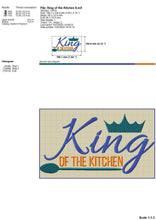 Load image into Gallery viewer, Kitchen Towel Machine Embroidery Files, Sarcastic Embroidery Patterns, Adult Humor Embroidery Designs, Kitchen Apron Pes Files, Kitchen King-Kraftygraphy
