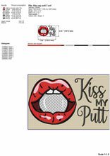 Load image into Gallery viewer, Kiss my putt - funny golf embroidery saying for machine embroidery-Kraftygraphy
