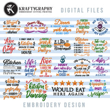 Load image into Gallery viewer, Funny Kitchen Towel Embroidery Designs Bundle for Machine, Kitchen Sayings Embroidery Designs, Cooking Apron Embroidery Design,-Kraftygraphy
