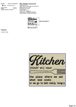 Load image into Gallery viewer, Kitchen noun funny embroidery design for machine-Kraftygraphy
