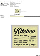 Load image into Gallery viewer, Kitchen noun funny embroidery design for machine-Kraftygraphy
