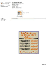 Load image into Gallery viewer, Kitchen rules machine embroidery design-Kraftygraphy
