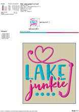 Load image into Gallery viewer, Lake Junkie Machine Embroidery Designs, Lake Embroidery Sayings, Lake Camping Embroidery Files, Lake Hat Pes Files, Lake Baseball Hat Embroidery Jef Files,-Kraftygraphy
