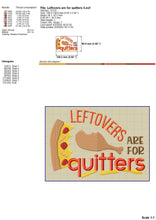 Load image into Gallery viewer, Hilarious kitchen embroidery design ideas - leftovers are for quitters-Kraftygraphy
