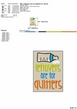 Load image into Gallery viewer, Funny Baby Bib Machine Embroidery Design - Leftovers Are for Quiters-Kraftygraphy
