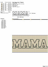 Load image into Gallery viewer, Mother&#39;s Day embroidery design applique - mama word in athletic font-Kraftygraphy
