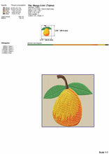 Load image into Gallery viewer, Mango embroidery design, 9 sizes, fill stitch-Kraftygraphy
