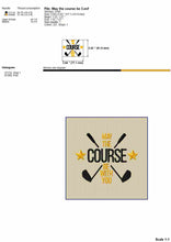 Load image into Gallery viewer, Funny golf embroidery sayings - May the course be with you-Kraftygraphy
