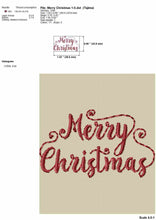 Load image into Gallery viewer, Simple Merry Christmas embroidery design, small and big size-Kraftygraphy
