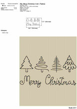 Load image into Gallery viewer, Trendy Merry Christmas Outline Embroidery Design-Kraftygraphy
