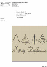 Load image into Gallery viewer, Trendy Merry Christmas Outline Embroidery Design-Kraftygraphy
