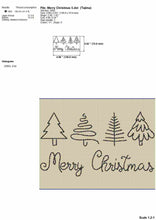 Load image into Gallery viewer, Trendy Merry Christmas Outline Embroidery Design-Kraftygraphy
