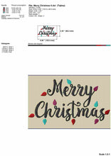 Load image into Gallery viewer, Merry Christmas Embroidery Design With Christmas Lights Bulbs for Machine Embroidery-Kraftygraphy
