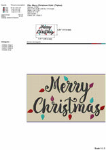 Load image into Gallery viewer, Merry Christmas Embroidery Design With Christmas Lights Bulbs for Machine Embroidery-Kraftygraphy
