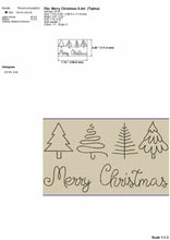 Load image into Gallery viewer, Trendy Merry Christmas Outline Embroidery Design-Kraftygraphy
