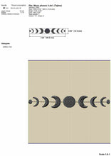 Load image into Gallery viewer, Celestial embroidery designs - Moon phases-Kraftygraphy
