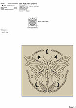 Load image into Gallery viewer, Celestial embroidery designs - mystical moth butterfly - triple stitch-Kraftygraphy
