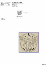 Load image into Gallery viewer, Celestial embroidery designs - mystical moth butterfly - triple stitch-Kraftygraphy
