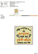 Load image into Gallery viewer, Hilarious kitchen embroidery design for machine - my cooking is so awesome-Kraftygraphy
