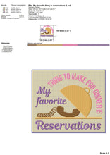 Load image into Gallery viewer, Funny kitchen embroidery designs - Favorite reservation-Kraftygraphy
