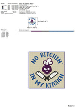 Load image into Gallery viewer, Funny and rude kitchen machine embroidery designs - No bitchn in my kitchen-Kraftygraphy
