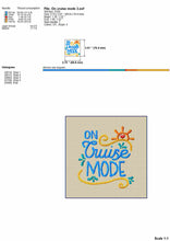 Load image into Gallery viewer, Cruise Mode Machine Embroidery Designs-Kraftygraphy
