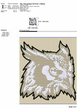 Load image into Gallery viewer, Owl Face Embroidery Design Applique for Machine Emrboidery Projects-Kraftygraphy
