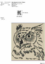 Load image into Gallery viewer, Wise Owl: Sketch Style Embroidery Design for Machine Projects-Kraftygraphy

